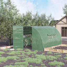 Reinforced Walk-In Polytunnel Greenhouse with Door and Mesh Windows 4 X 3(m)