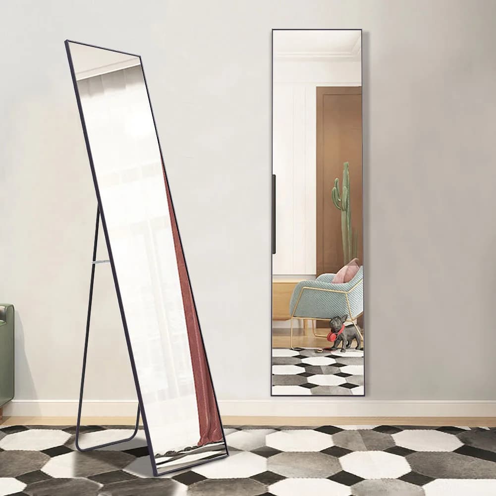 【Lifeideas】Modern Rectangular Metal Freestanding Mirrors