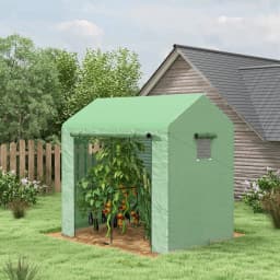 Walk-In Greenhouse with Mesh Windows and Roll-Up Door, 200 X 140 X 200cm