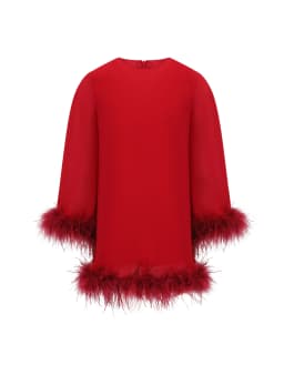 BALOU Kids Ostrich Feather Trimmed Dress