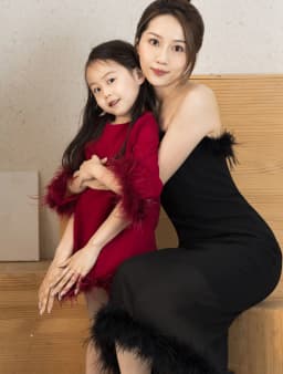 BALOU Kids Ostrich Feather Trimmed Dress