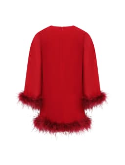 BALOU Kids Ostrich Feather Trimmed Dress