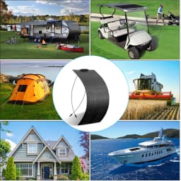 Solar Panel Complete Kit, 50W 100W 12V/24V Monocrystalline PV Battery Charger for Car Boat House Balcony RV Camper Off Grid