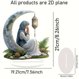 Eid Decorations for Table Desktop Decoration Moon Eid Table Sign Ornament for Party Tabletop Home Art Craft Decoration