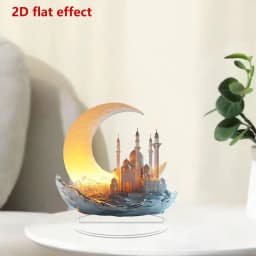 Eid Decorations for Table Desktop Decoration Moon Eid Table Sign Ornament for Party Tabletop Home Art Craft Decoration