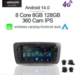 IPS CarPlay 7'' Android 12.0 Car DVD Player 8GB 128G navigation multimedia car radio for Seat Ibiza 6j 2009 2010 2012 2013 2 din