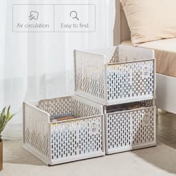 Voltsify Plastic Stackable Clothes Storage Basket Drawer Organizer