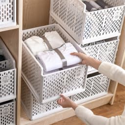 Voltsify Plastic Stackable Clothes Storage Basket Drawer Organizer