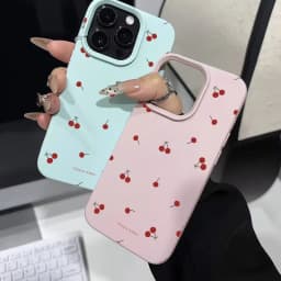 For iPhone 16 15 14 13 12 11 Pro Max CaseCute Cartoon Cherry Lichee Pattern Silicone Cover For iPhone XS Max XR 16 15 Plus Funda