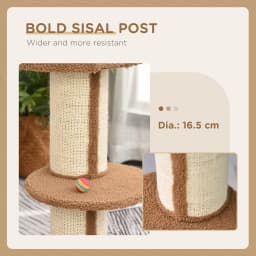 PawHut 2 Tier Cat Tree w/ Top Basket Cushion Sisal Post