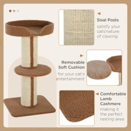 PawHut 2 Tier Cat Tree w/ Top Basket Cushion Sisal Post