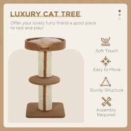 PawHut 2 Tier Cat Tree w/ Top Basket Cushion Sisal Post