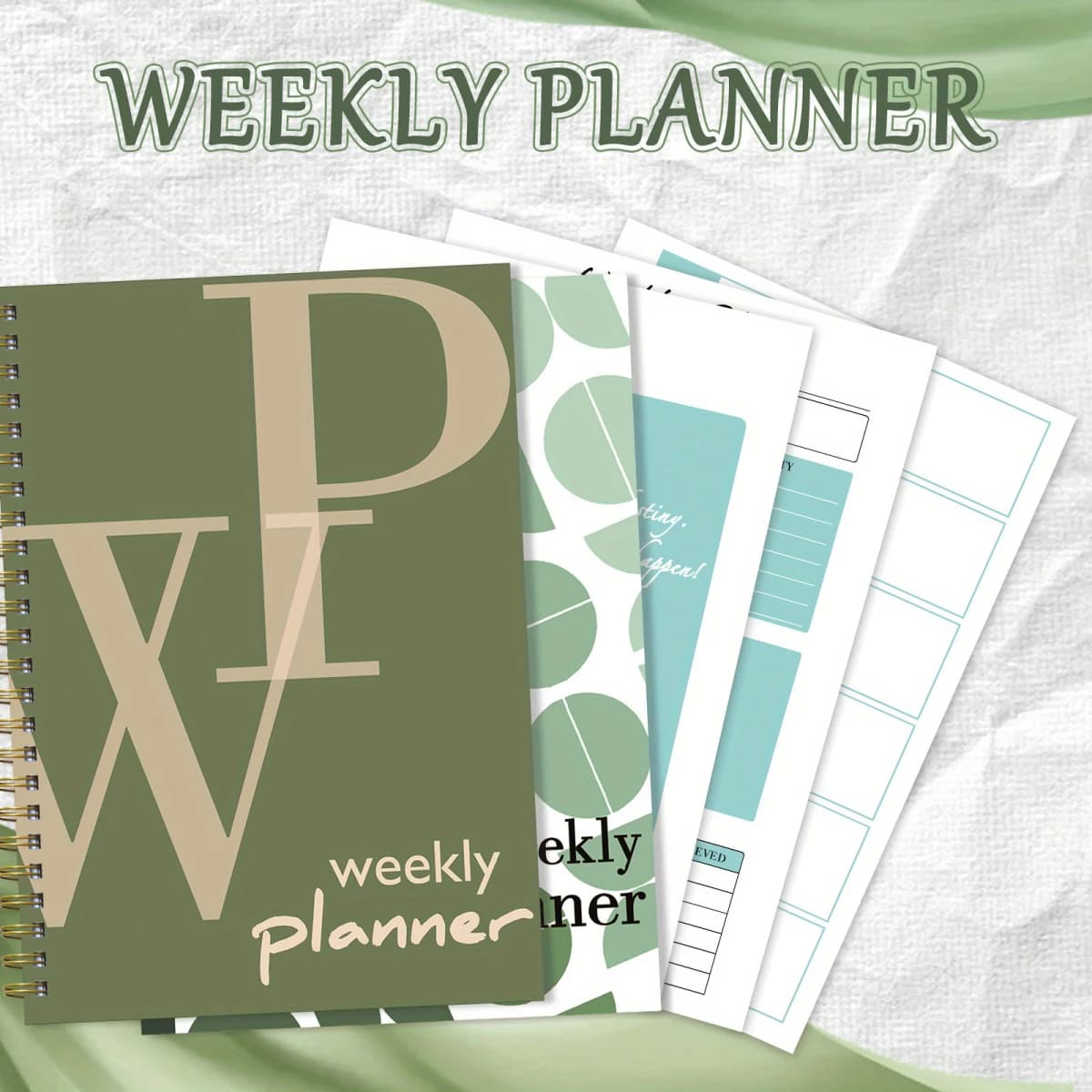 2pcs exquisite planners, with practical inner pages for weekly plans and notes.