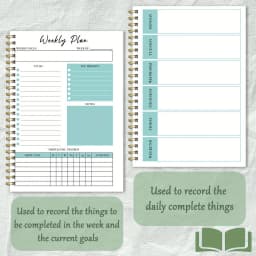 2pcs exquisite planners, with practical inner pages for weekly plans and notes.