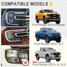 Head Lights Cover For Ford Ranger T9 2023 2024 WILDTRAK SPORT ABS Matte Black Car Body Kits Next Gen Car Exterior Accessories