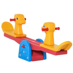 HOMCOM Kids Seesaw Safe Teeter Totter 2 Seats with Easy-Grip Handles Multicolor