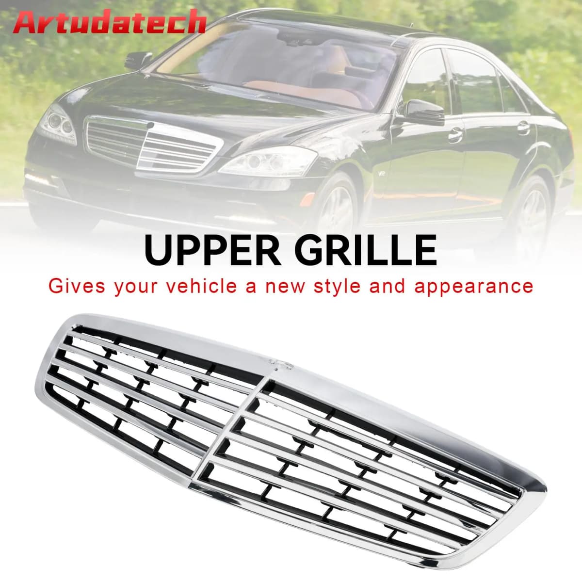 Artudatech Front Grille Grill Fit for Mercedes Benz S-Class W221 S550 S600 S63 S65 2010-2013