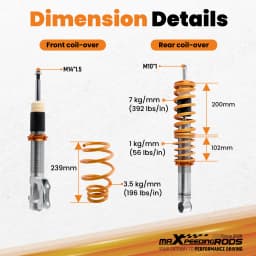 Adjustable Coilovers Suspension Shock Kit for VW Polo 6N MK3 Front Rear Left Right Suspension