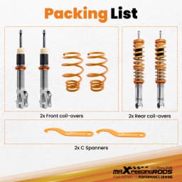 Adjustable Coilovers Suspension Shock Kit for VW Polo 6N MK3 Front Rear Left Right Suspension