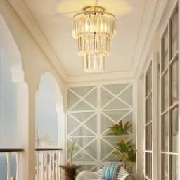 KOMORE Crystal Mount Ceiling Light 23cm /25cm / 30cm Dia for Living Room, Bedroom, Kitchen