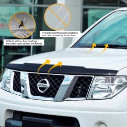 1Pc Acrylic Bonnet Guard For Nissan Navara D40 2006 2007 2008 2009 Front Shield Hood Bug Deflector Car Accessories Spanish Model