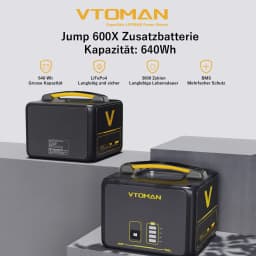 VTOMAN 600W Extra Battery 640Wh for VTOMAN JUMP600X Power Station Backup LiFePO4 Home Outdoor Camping