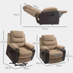 HOMCOM Power Lift Riser and Recliner Chair with Remote Control