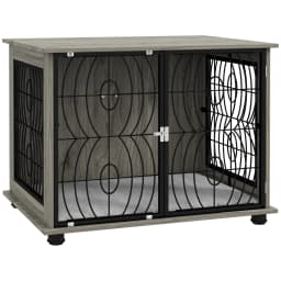 PawHut Dog Crate Furniture End Table w/ Cushion for Dogs