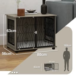 PawHut Dog Crate Furniture End Table w/ Cushion for Dogs