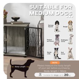 PawHut Dog Crate Furniture End Table w/ Cushion for Dogs
