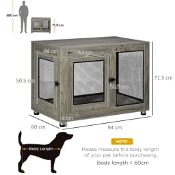 PawHut Pet Crate End Table w/ Soft Washable Cushion for Lage Medium Small Dogs