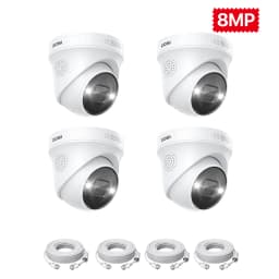 ZOSI 8MP 5MP PoE Dome Camera Set Outdoor/Indoor AI Human Car Detection 2-Way Audio Color Night Vision Surveillance IP Camera Kit