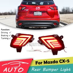 LED Reflector Rear Bumper Tail Light for Mazda CX-5 CX5 2013 2014 2015 2016 Driving Brake Lamp w/ Turn Signal Red Lens