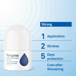 PERSPIREX STRONG Antiperspirant roll 20ML, 3-5 days Odour Protection, perfume free, EASY TO USE