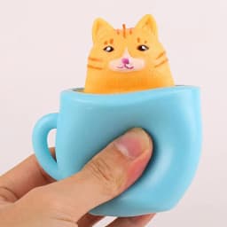 Squeeze Toy Cartoon Cat Squeeze Cup Toy Cute Animal Squeezing Fidget Gadgets Decompressing Stress Reliever for Kids Adults