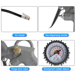 3 Pcs Air Compressor Recoil Hose Line Tool Car Tyre Inflator Duster Gun Kit UK