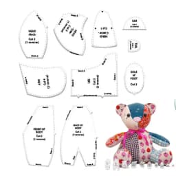 Memory Bear Template Ruler Set Creative Acrylic Memory Bear Templates Patchwork Cutting Ruler With Accessories And Instructions