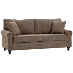HOMCOM Fabric Sofa 3 Seater Sofa for Living Room w/ Throw Pillow