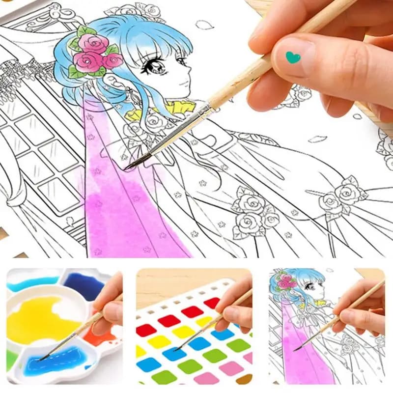 Educational Poking Painting Pocket Watercolor Kit For Girls Ages 3-8 Art Paper Craft Kit Kids Toys Children's Arts And Crafts