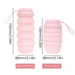 500ML Silicone Water Bottle Foldable Leak Proof Portable Sports Travel Water Bottles For Outdoor Travel Gym Hiking