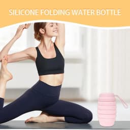 500ML Silicone Water Bottle Foldable Leak Proof Portable Sports Travel Water Bottles For Outdoor Travel Gym Hiking