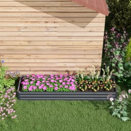 Galvanized Raised Garden Bed, 240X60Cm Rectangular Outdoor Elevated Planter Box