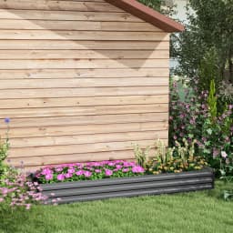 Galvanized Raised Garden Bed, 240X60Cm Rectangular Outdoor Elevated Planter Box