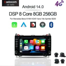 DSP Carplay 8" Android 12.0 128GB+8G car Radio autoradio multimedia For Mercedes Benz W169 W245 Viano Vito Sprinter B200 Crafter