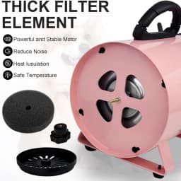 BRIEFNESS Multifunction Blower Electric Blower Portable Car Dryer Powerful Dryer Duster Pink with 3 Nozzles