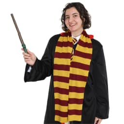 Striped Wizard Scarf - Yellow & Black, Maroon & Gold, Blue & Grey, or Green & Grey - Magical Accessory for Fancy Dress
