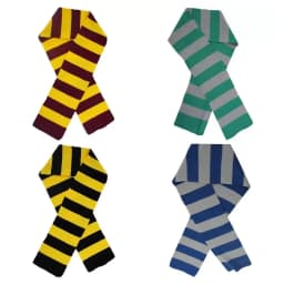 Striped Wizard Scarf - Yellow & Black, Maroon & Gold, Blue & Grey, or Green & Grey - Magical Accessory for Fancy Dress