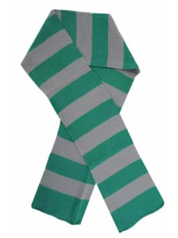 Striped Wizard Scarf - Yellow & Black, Maroon & Gold, Blue & Grey, or Green & Grey - Magical Accessory for Fancy Dress