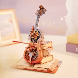 Robotime Rokr 3D Wooden Puzzle Symphony of Gorgeous Dreams Mechanical Music Box Pre-colored Design Gift for Family Kids BuildToy