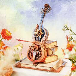 Robotime Rokr 3D Wooden Puzzle Symphony of Gorgeous Dreams Mechanical Music Box Pre-colored Design Gift for Family Kids BuildToy